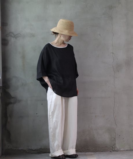 cavane キャヴァネ / Tunic half-sleeve Linen100シャツ / ca-26085