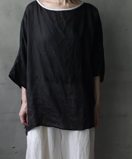 cavane キャヴァネ / Tunic half-sleeve Linen100シャツ / ca-26085