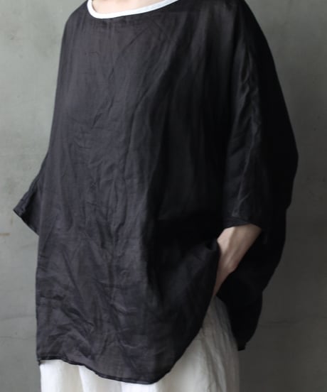 cavane キャヴァネ / Tunic half-sleeve Linen100シャツ / ca-26085