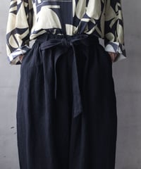 cavane キャヴァネ / Volume Wide Pants with Belt Linen100パンツ/ ca-26132