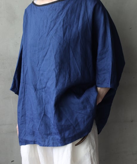 cavane キャヴァネ / Tunic half-sleeve Linen100シャツ / ca-26084