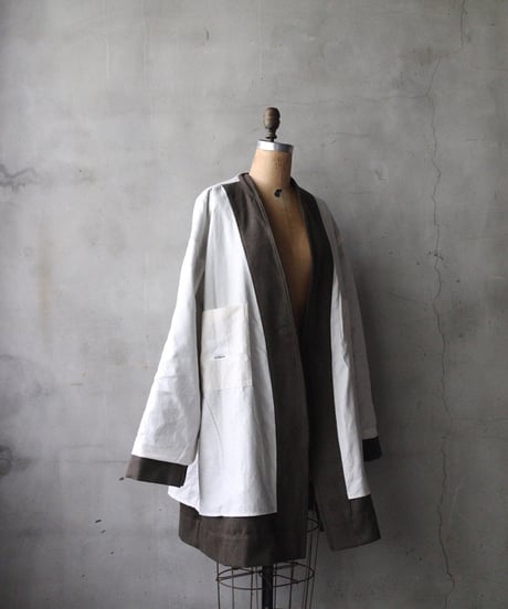 klauseクロイゼ / Shetland Wool Herringbone Gown Middle Length / kla-26066
