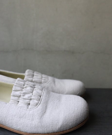 TATAROU with cavane limited shoes / Shirred slip-on Vintage fabric靴 / Tat-26003