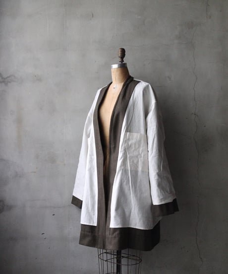 klauseクロイゼ / Shetland Wool Herringbone Gown Middle Length / kla-26066