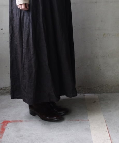 cavane キャヴァネ / Gathered dressⅡ Mud dyed Linen(泥染)100ワンピース / ca-26165