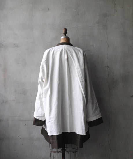 klauseクロイゼ / Shetland Wool Herringbone Gown Middle Length / kla-26066