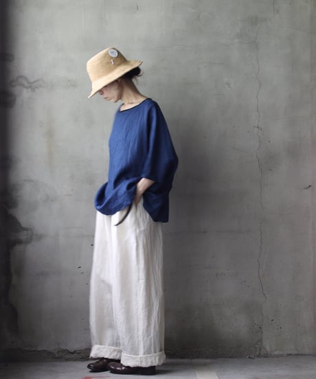 cavane キャヴァネ / Tunic half-sleeve Linen100シャツ / ca-26084