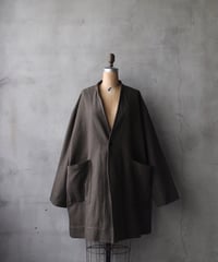 klauseクロイゼ / Shetland Wool Herringbone Gown Middle Length / kla-26066