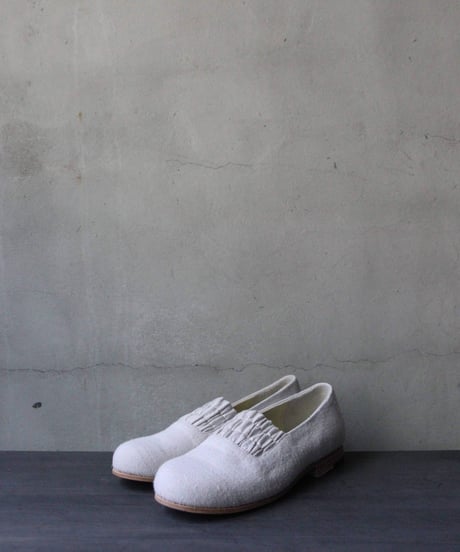 TATAROU with cavane limited shoes / Shirred slip-on Vintage fabric靴 / Tat-26003