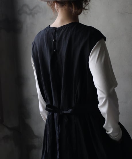 cavane キャヴァネ / Gathered dressⅡ Linen100ワンピース / ca-26166