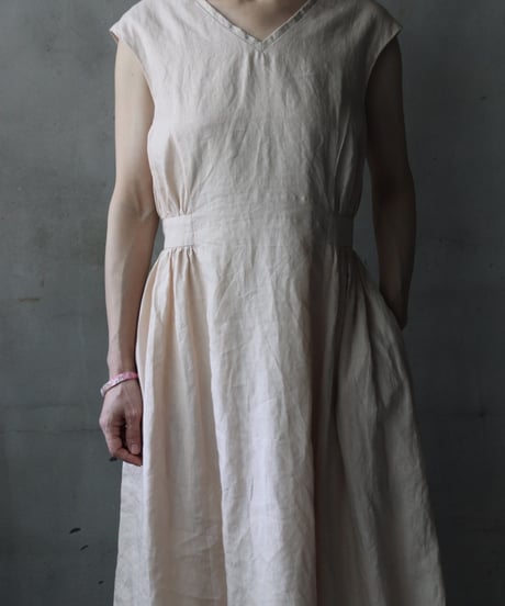 cavane キャヴァネ / Sleeveless Dress linen100ワンピース / ca-26090