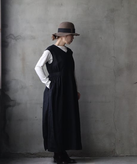 cavane キャヴァネ / Gathered dressⅡ Linen100ワンピース / ca-26166