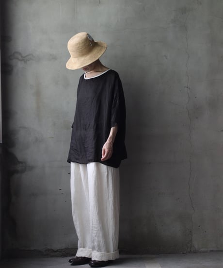 cavane キャヴァネ / Tunic half-sleeve Linen100シャツ / ca-26085