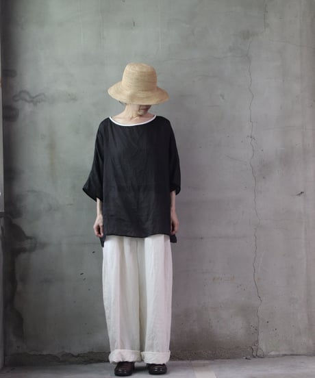 cavane キャヴァネ / Tunic half-sleeve Linen100シャツ / ca-26085