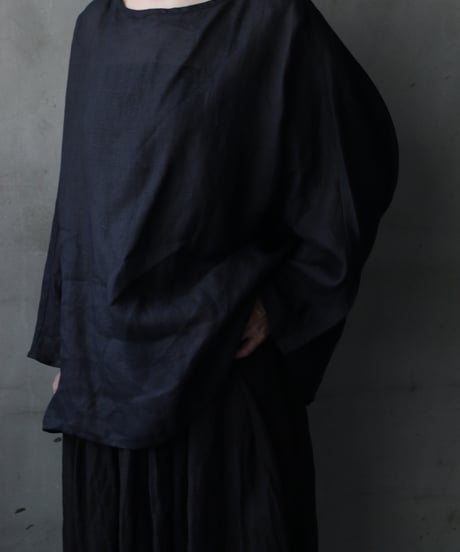 cavane キャヴァネ / Tunic long-sleeve Linen100シャツ / ca-26103