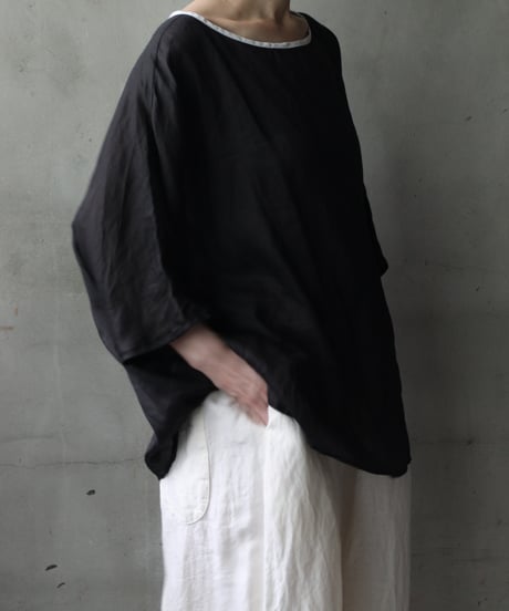 cavane キャヴァネ / Tunic half-sleeve Linen100シャツ / ca-26085