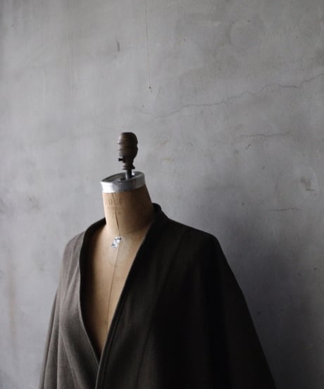klauseクロイゼ / Shetland Wool Herringbone Gown Middle Length / kla-26066