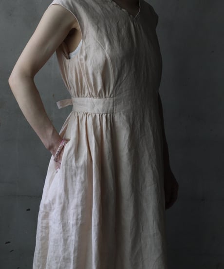 cavane キャヴァネ / Sleeveless Dress linen100ワンピース / ca-26090