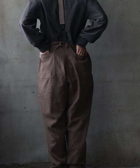 cavane キャヴァネ / Over pants with suspendersパンツ / ca-24213A