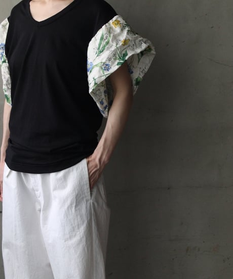 cavane キャヴァネ / Ruffled sleevesTシャツ / ca-26124