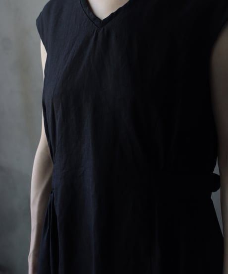 cavane キャヴァネ / Sleeveless Dress linen100ワンピース / ca-26089