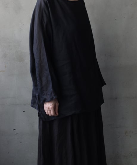 cavane キャヴァネ / Tunic long-sleeve Linen100シャツ / ca-26103
