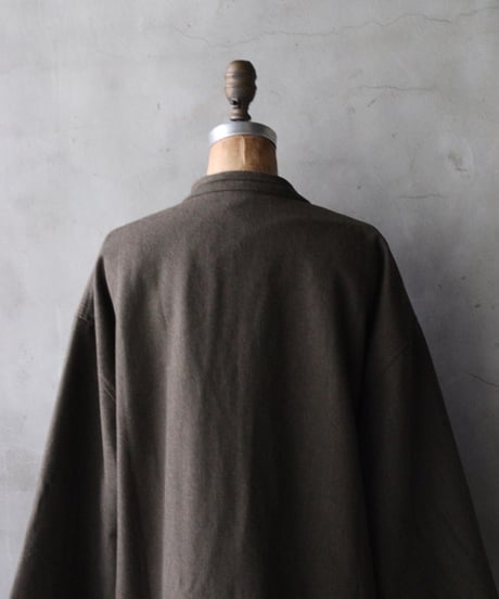 klauseクロイゼ / Shetland Wool Herringbone Gown Middle Length / kla-26066