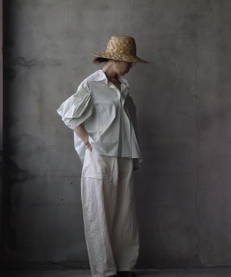 NATIVE VILLAGE ネイティブヴィレッジ / No.5 Simple longing 刺繍ギャザースリーブブラウス/ na-26023