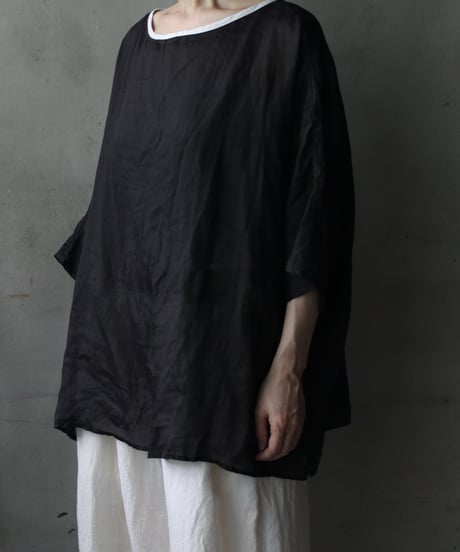 cavane キャヴァネ / Tunic half-sleeve Linen100シャツ / ca-26085