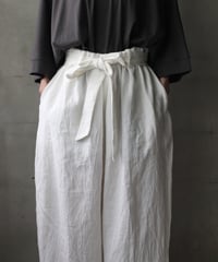 cavane キャヴァネ / Volume Wide Pants with Belt Linen100パンツ/ ca-26133