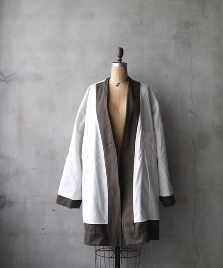 klauseクロイゼ / Shetland Wool Herringbone Gown Middle Length / kla-26066