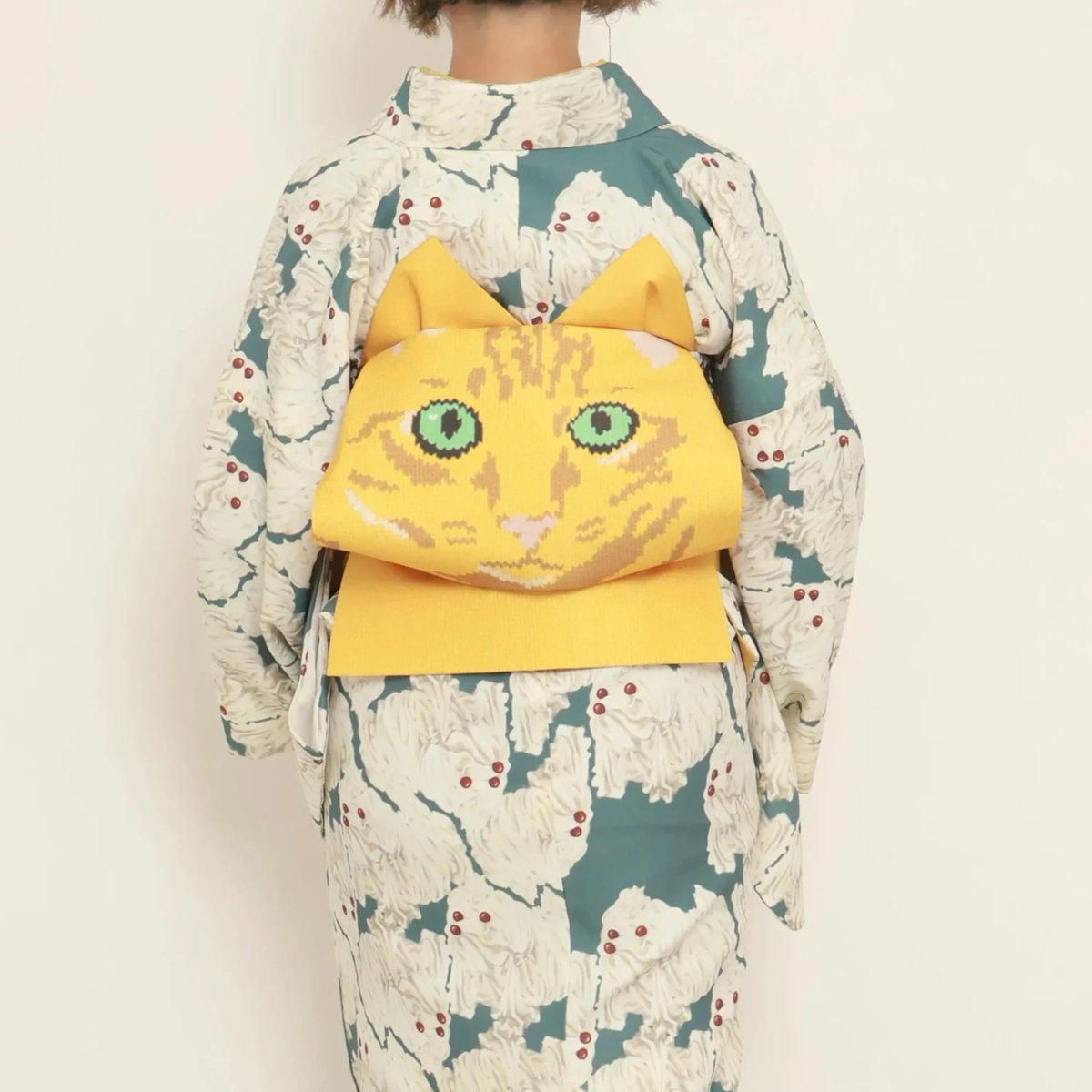 ハイカロオトメ イキモノの晩餐会 名古屋帯 I love cat名古屋帯 黒猫
