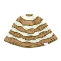 Wave Knitting Hat <Light Brown x Khaki>