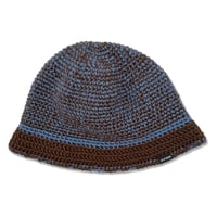 Mix Stripe Knitting Hat <Brown x Marine Blue>