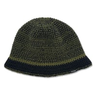 Mix Stripe Knitting Hat <Black x Olive>