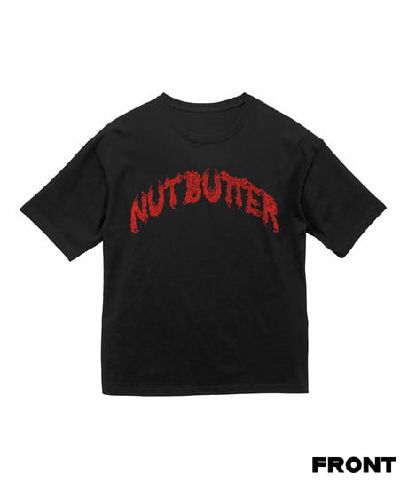 NUT-BUTTER カーブ ロゴ 5.6オンス ビッグシルエット Ｔシャツ ブラック 2
