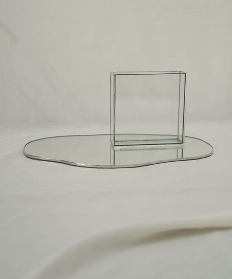 MIRROR PLATE & FLOWER VASE SET / H10 cm