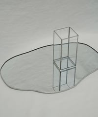 MIRROR PLATE & FLOWER VASE SET / H9.3 cm