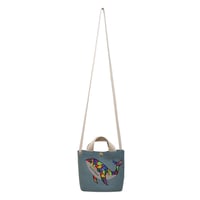 canvas mini shoulder / Embroidery whale