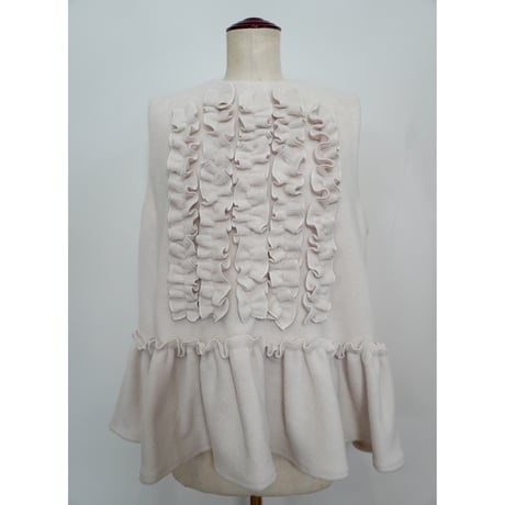 FLEECE FRILL VEST   /  262-AS022 /   WHITE