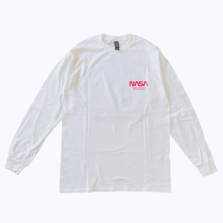 NASA MOON LONG T-shirt WHITE（Glow)