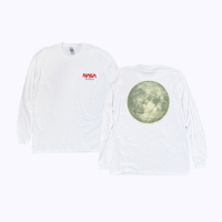 NASA MOON LONG T-shirt WHITE（Glow)