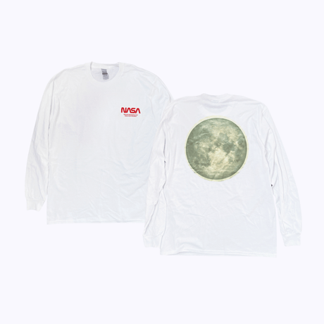 NASA MOON LONG T-shirt WHITE（Glow)