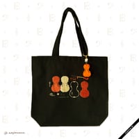 刺繍トートバッグ＋2連アクリルキーホルダー［ヴァイオリンまたはヴィオラ］