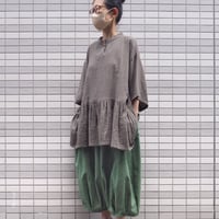 Karoユルリチュニック（綿ダブルガーゼ オリーブカーキ）【受注生産対応】