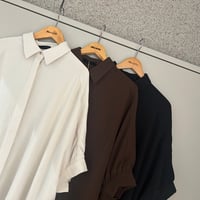 麻ライクギャザースリーブチュニック