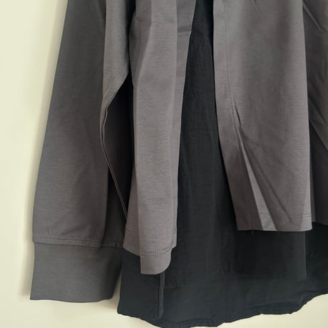 コンパクトスムース布帛ドッキングロングTシャツ
