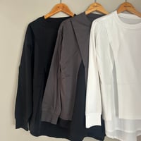 コンパクトスムース布帛ドッキングロングTシャツ