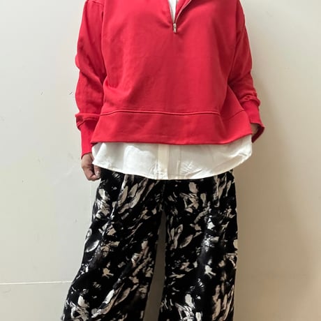裏毛ハーフジップ×シャツセット