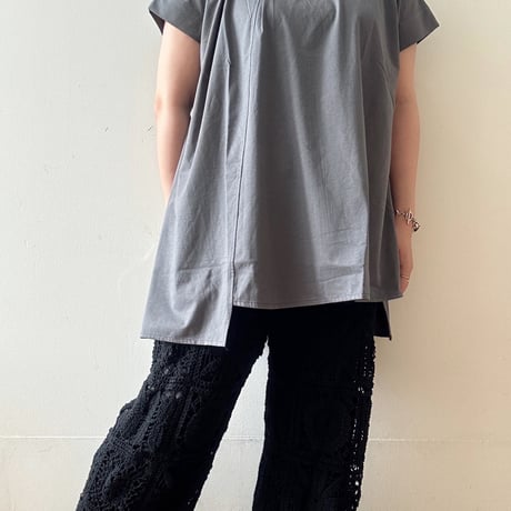 刺繍入りアシメフロントタッチチュニック